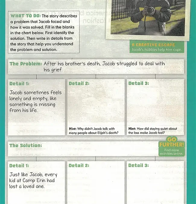 Wendt Center Teen Camper highlighted in Scholastic Magazine