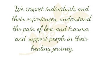 We help children, youth and adults rebuilt their emotional lives after loss, illness, violence and trauma.
